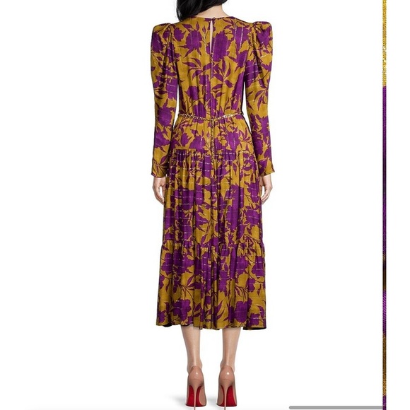 Delfi Taylor Belted Voile MidiDress size Medium - Picture 2 of 4